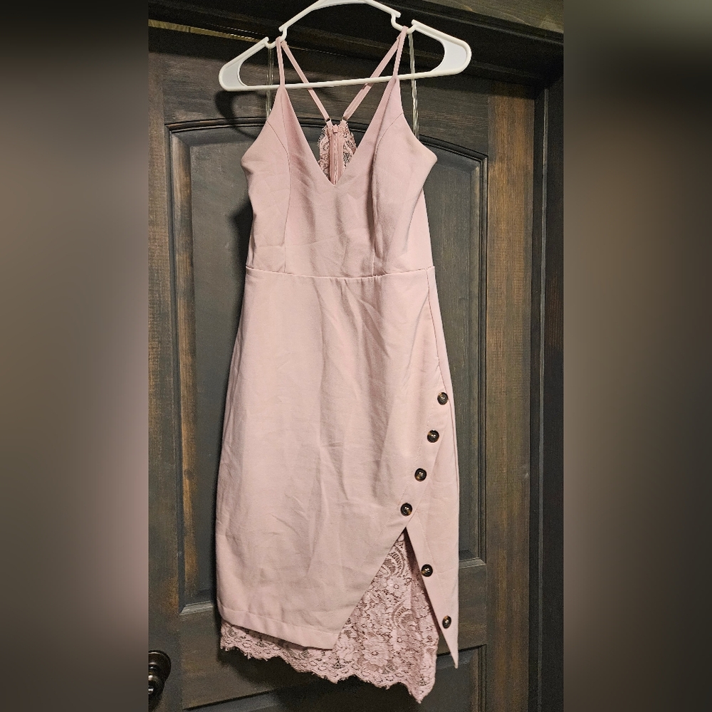 Main Strip dress, large, dusty lavendar